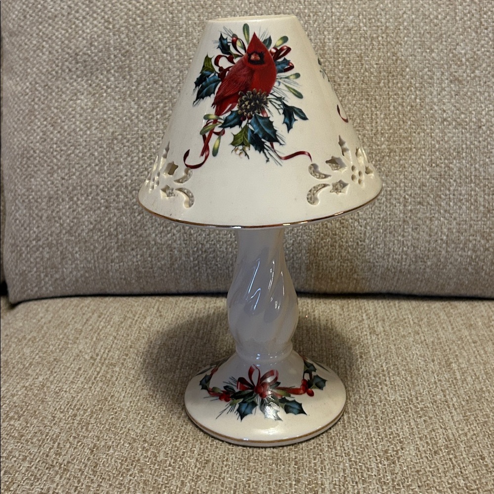 LENOX Winter Greetings Cardinal Tea Light Candle Lamp